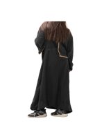 Black Crepe Salona Abaya With Zipper v2