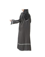 Classic Linen Abaya With White Stripes v2