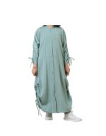 Classic Silk Abaya With Zip And Hood v14