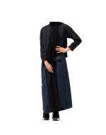 Crepe Abaya With Checks At The Bottom And Back v1