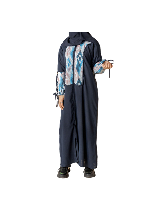 Floral Abaya In Shades Of Blue v1