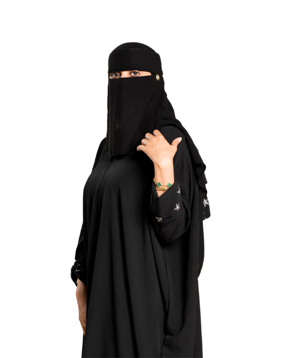Jewel Niqab With Golden Metal Logo With Rope v1