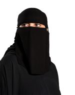 Jewel Niqab With Golden Metal Logo With Rope v2