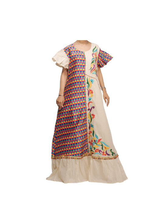 Luxurious Cotton Robe With Embroidery V1