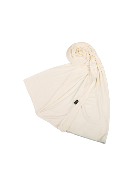 Plain Stretch Cotton Scarf White v1