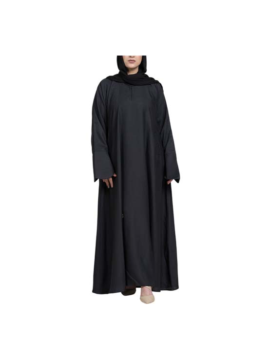 Black Cloche Abaya With Wide Sleeves v1