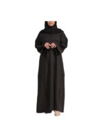 Black Crepe Half Cloche Abaya With Black Embroidery v2