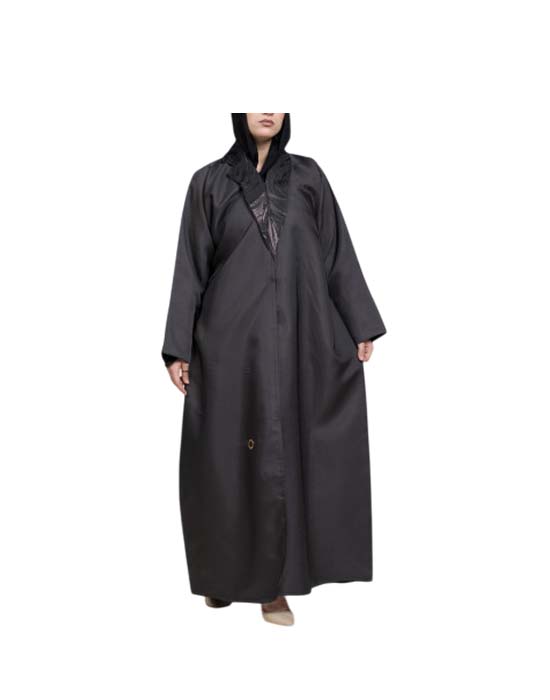 Black Jacket Abaya With Inserts v3