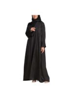 Black Light Jacquard Half Cloche Abaya v1