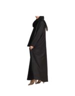 Black Linen Half Cloche Abaya With An Under Abaya Set v2