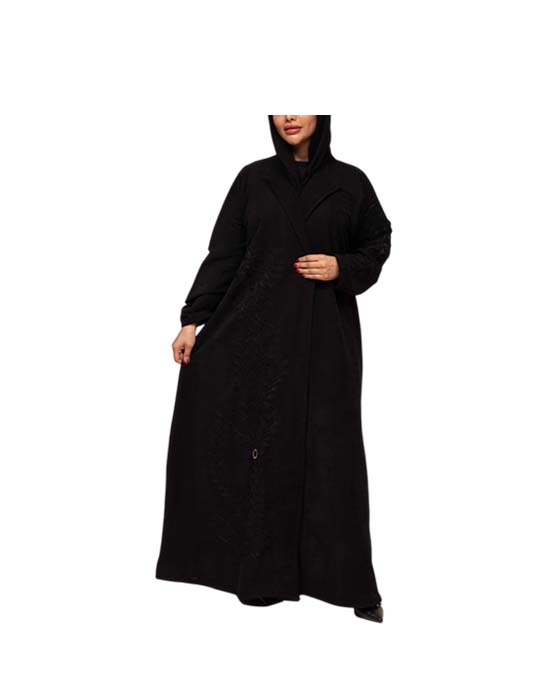 Black Suede Cloche Abaya v1