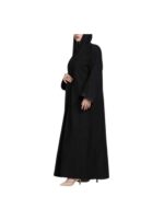 Black Wrap Abaya With Gold Stitching v54854