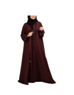 Burgundy Cloche Abaya With A Cuff In The Front v2