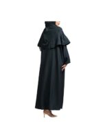 Classic Brooch Abaya In Olive Green With Embroidery v2