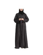 Light Grey Jacquard Half Cloche Abaya With A Pattern v1