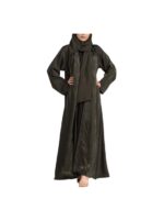 Light Jacquard Half Cloche Abaya With Olive Pattern v1