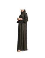 Light Jacquard Half Cloche Abaya With Olive Pattern v2