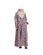 Pink Linen Wrap Jacket Abaya v1